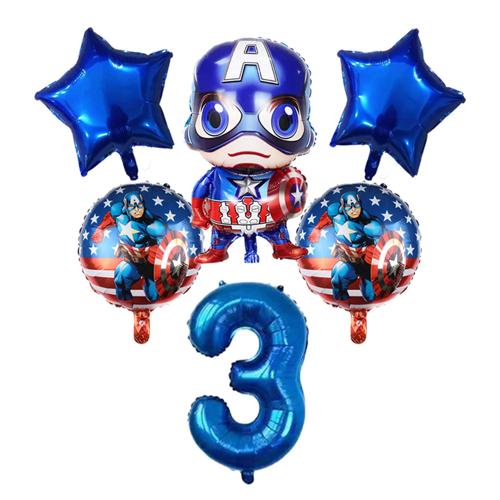 6 шт. воздушный шар из фольги «супергерой», «мстители», «Капитан Америка», «С Днем Рождения», товары для вечеринок, 32 дюйма, детские игрушки «Супермен» для мальчиков