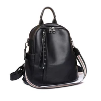 Women Backpack Cowhide Genuine Leather Vintage Knapsack Colleague Girls Student School Bag Lady Travel Packsack Shoulder Bags 1