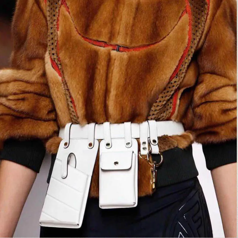 Women Waist Bag Fashion Leather Waist Belt Bag Crossbody Chest Bags Girl Fanny Pack Small Phone Pack shoulder strap Packs A1234