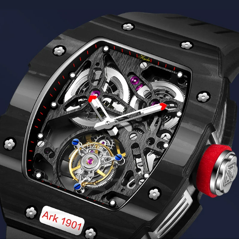 Hommes orologio da uomo con teschio di montres per uomo HAOFA Tourbillon  movimento zaffiro impermeabile tonneau quadrante 72H riserva di  carica|Mechanical Watches| - AliExpress