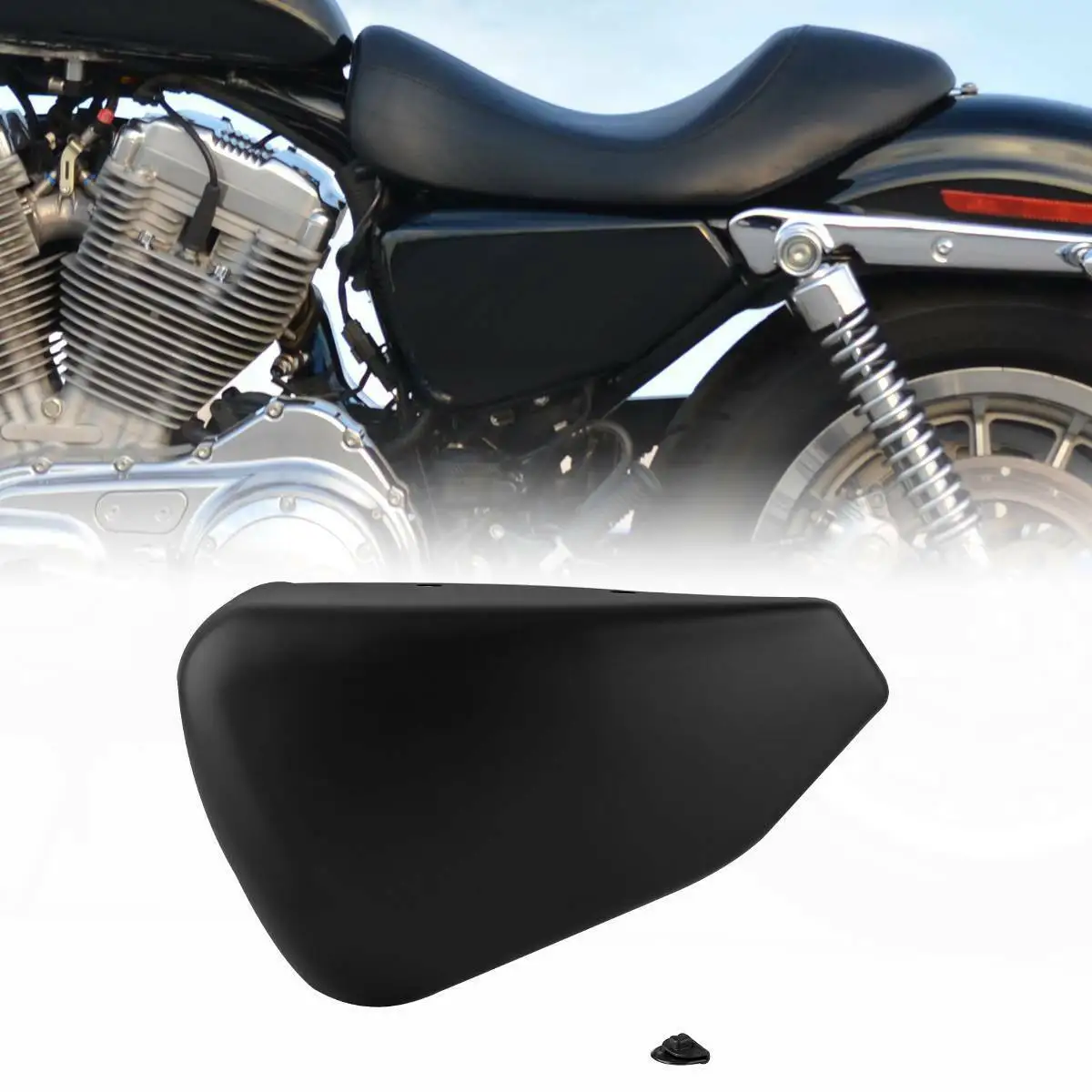 Матовый черный левый Батарея Обложка для Sportster XL883 XL1200 XL 883 XL 1200 железо-, 15, 16, 17, 18