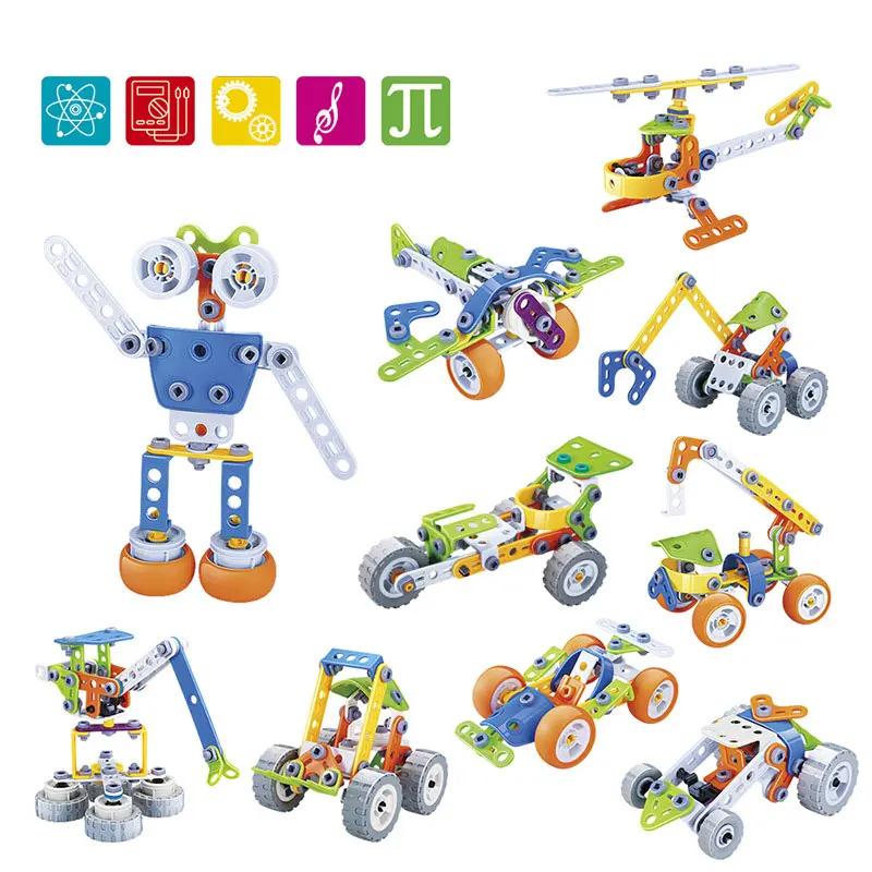 

167 Pcs Building Blocks Assembled Robot Kids Toy City Creative DIY Car Helicopter Boy Educational Toy Bricks Plane for Kid Gifts