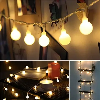 

Hot Garland 3M 10M Battery Powered LED Ball String Lights Christmas lights indoor Garland Wedding Xmas Decoration outdoor lights