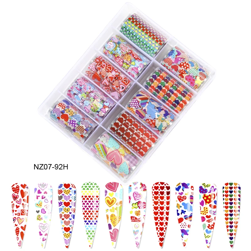 10Roll 4*10cm leopard Print &Love Heart Nail Glass Foils Decal , Nail Paster Kit Valentines's day Transfer Sticker 10Roll 4*10cm leopard Print &Love Heart Nail Glass Foils Decal , Nail Paster Kit Valentines's day Transfer Sticker