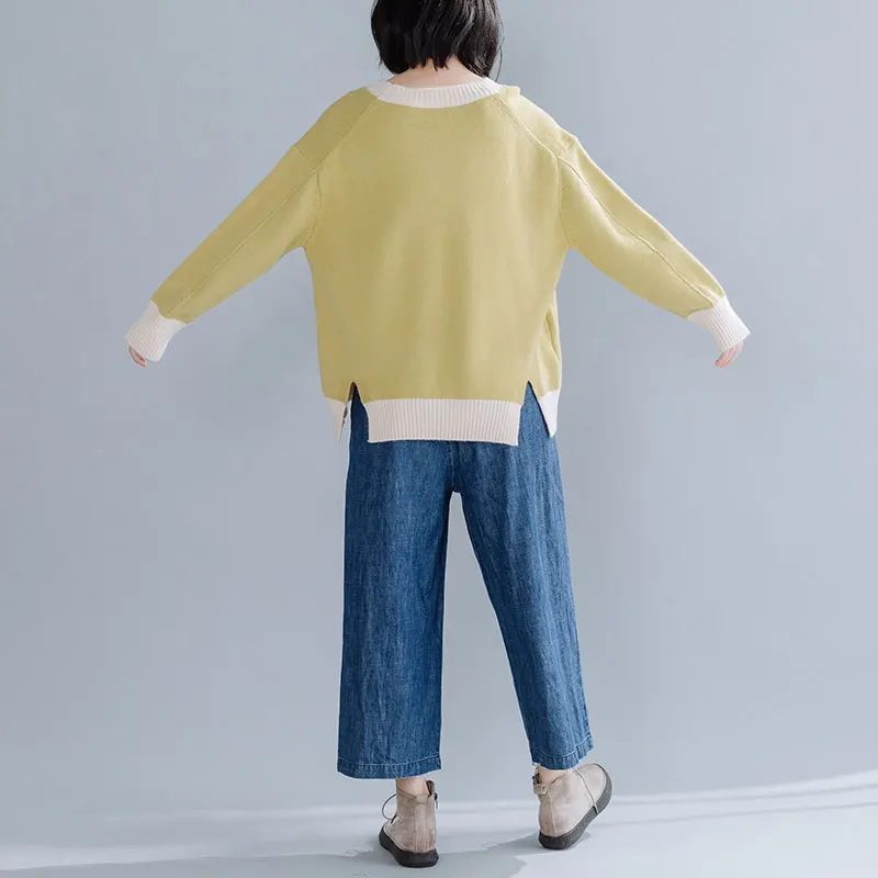 DIMANAF Autumn Winter Plus Size Women Sweater Knitted Thick Pullover Lady Tops Solid Long Sleeve Fashion Casual Female Clothing