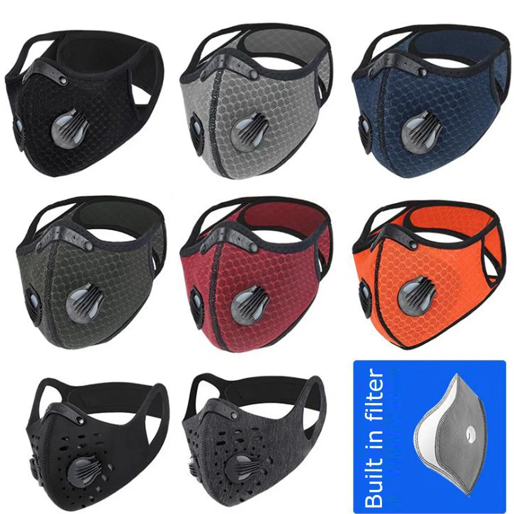 Bike Face Mask With Filter Activated Carbon Mesh Cycling Half Facemask For Outdoor Sports Unisex Dust Reusable Masks Mascarillas face mask