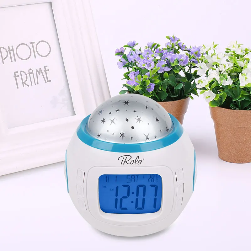Creative Starry Sky Night Light Projection Lamp Thermometer Home Decor