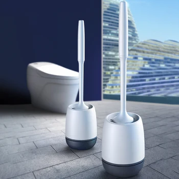 

Silicone Long Handle Toilet Brush Soft Bristle WC Lavatory Cleaning Brushes