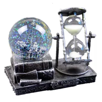 

New Vintage Tower Hourglass Snow Globes Glass Music Box Home Desktop Decoration Party Festival Birthday Gifts