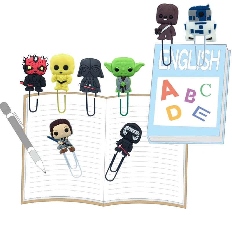 

25pcs Star Wars Bookmarks for Books Action Figure Paper Clips Book Marks Page Holder for Students Teacher Kids Birthday Gift