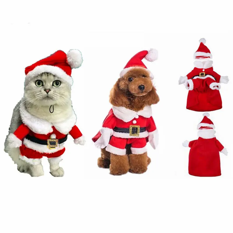 Рождественская Одежда для кошек, костюм для кошек, Новогодняя одежда для щенков, одежда для домашних животных, котов