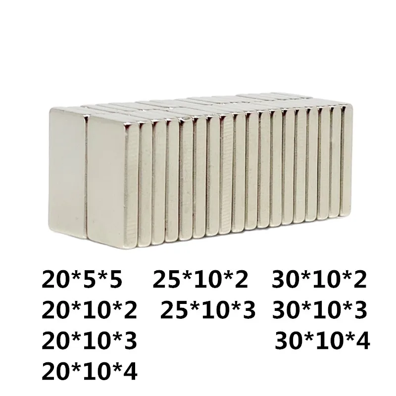20 шт N35 Неодимовый магнитный блок водомера 20X10X2 20X10X3 20X10X4 20X10X5 25X10X3 30X10X2 30x10x4 20X5X2 мм