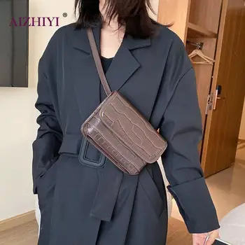 

Crocodile PU Leather Crossbody Bags for Women 2019 Fashion Retro Waist Fanny Pack Female Pure Color Shoulder Chest Bag