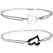 Новая мода Простой браслет из нержавеющей стали Регулируемый Женский Керамическая форма сердца браслет с шармом для женщин вечерние подарок