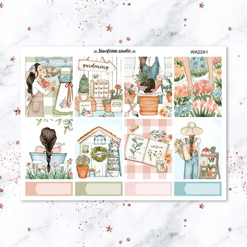 

7sheets/pack Flower shop lovely girl Weekly Label Decorative Sticker DIY Planner Diary Scrapbooking Album Stickers