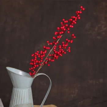 

Ali Hot Sales Plastic Red Fruits Top Grade Artificial Christmas Flowering and Fruiting Model Foam Berry