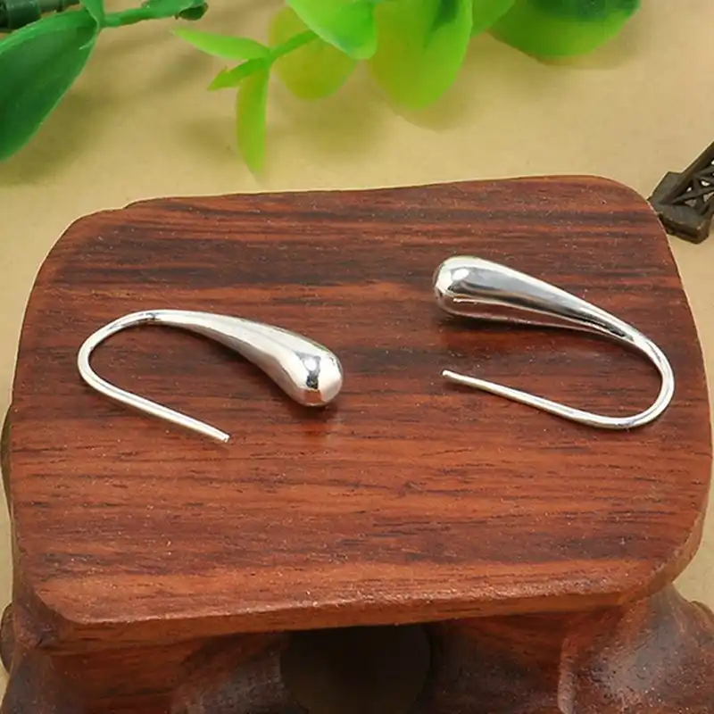 Простой прекрасный каплевидный стиль крючок посеребренные серьги-гвоздики обруч модные ювелирные изделия женские серьги для женщин эффектные ювелирные изделия