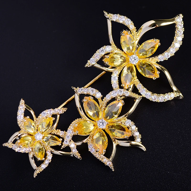 Zircon Wedding Jewelry Zircon Brooches Pins Zircon Broche Pin