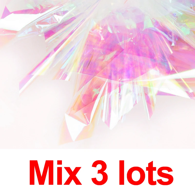 Mix 3lots 10 шт. радужная пленка цветок оберточная бумага материал Иллюзия красочная Водонепроницаемая Рождественская бумага для упаковки яблок стеклянная оберточная бумага - Цвет: Mix 3lots