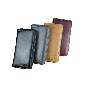 

Wallet Men Retro Men Wallet Long Business Large Capacity Clutch Bag Multi Card Men Zip Wallet