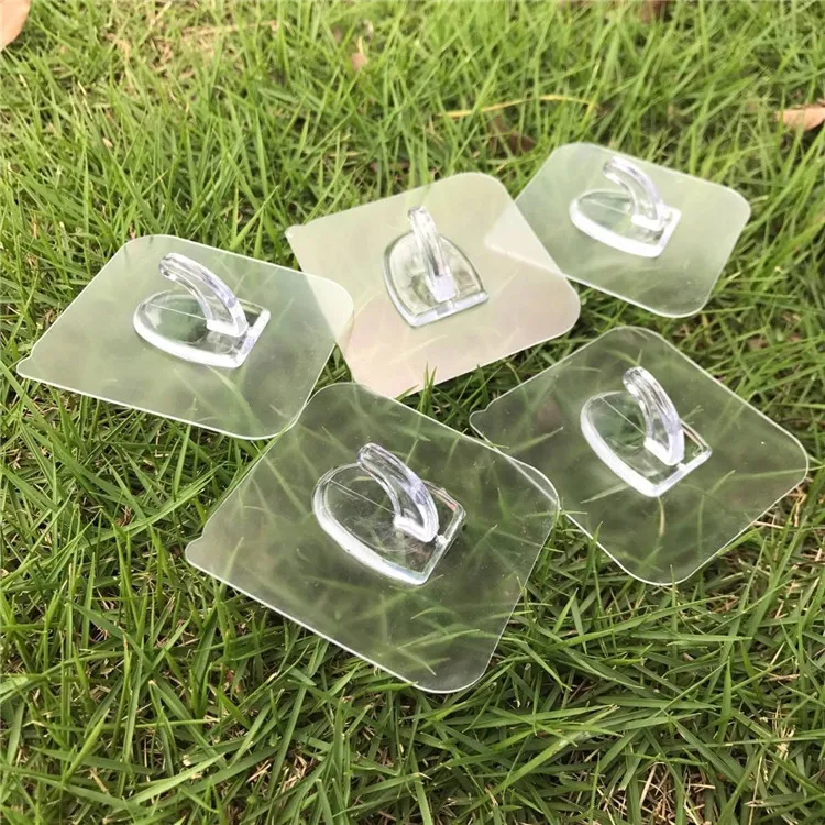 

4PCS Transparent door after viscose hook kitchen nail-free traceless hook wall bathroom creative glue hook wholesale key hanger