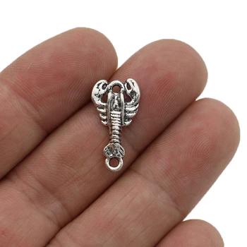 

JAKONGO Silver Plated Scorpio Charms Pendants for Jewelry Making Bracelet DIY Accessories 21x11mm 20pcs