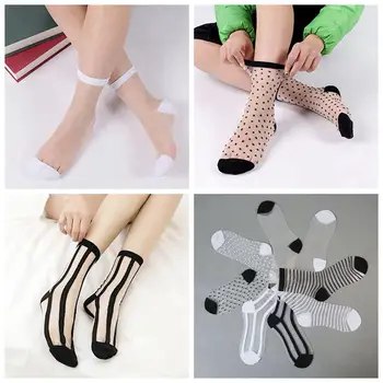 

Hot Sexy Lace Mesh Fishnet Socks Mixed Fiber Transparent Stretch Elasticity Ankle Net Yarn Thin Women Cool Socks