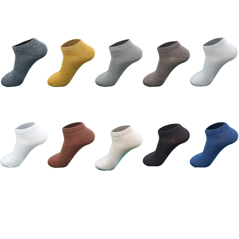New Summer Women's Bamboo Fiber Casual Shallow Mouth Boat Fashion Solid Color Thin Breathable Cotton Socks 10 Pair