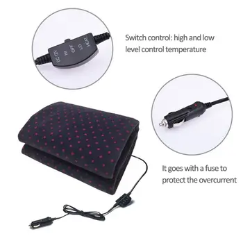 

12V Electric Car Blanket Heated Travel Winter Camping Trip(60"x 40",Purple)