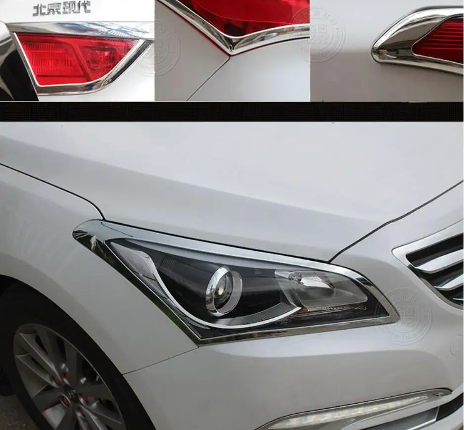 ABS Хром Передняя фара автомобиля+ задний фонарь Крышка лампы отделка для Hyundai Mistra