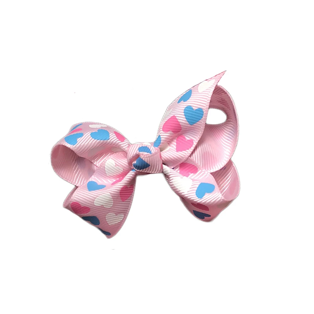 pink 20 шт./лот " Розовое сердце бант для волос в рубчик заколка на День святого Валентина ленты заколки для волос для женщин DIY Девушки аксессуары для волос Mujer - Цвет: pink