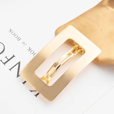 A-Gold Женская металлическая заколка для волос в европейском и американском стиле, заколка для волос с геометрическим рисунком, заколка для волос с хвостиком, аксессуары для волос для девочек - Цвет: A-Gold