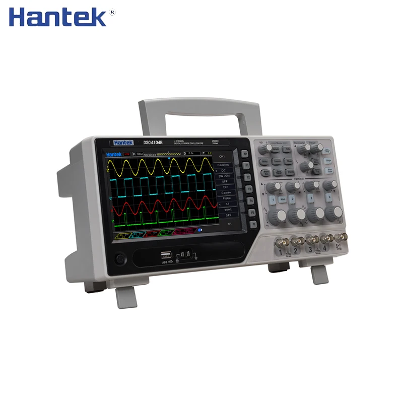 

Hantek DSO4104B Digital Storage Bench Type Oscilloscope 100MHz 4 Channels 500uV /div 1GSa/s 7'' TFT LCD Record Length 64K USB
