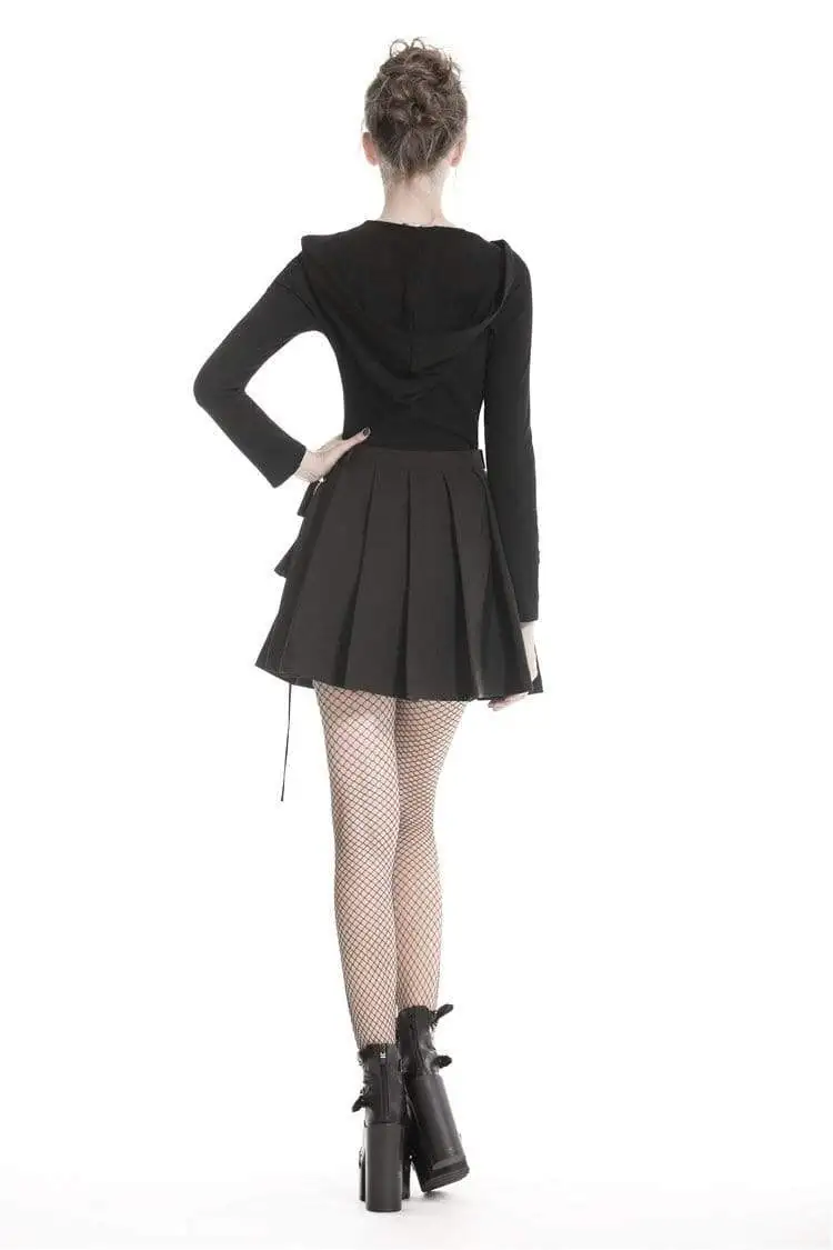Darkinlove женская готическая черная плиссированная мини-юбка с карманами на талии KW152