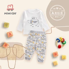 

Car children's wear newborn baby clothes boys go out suit T-shirt set pajamas spring