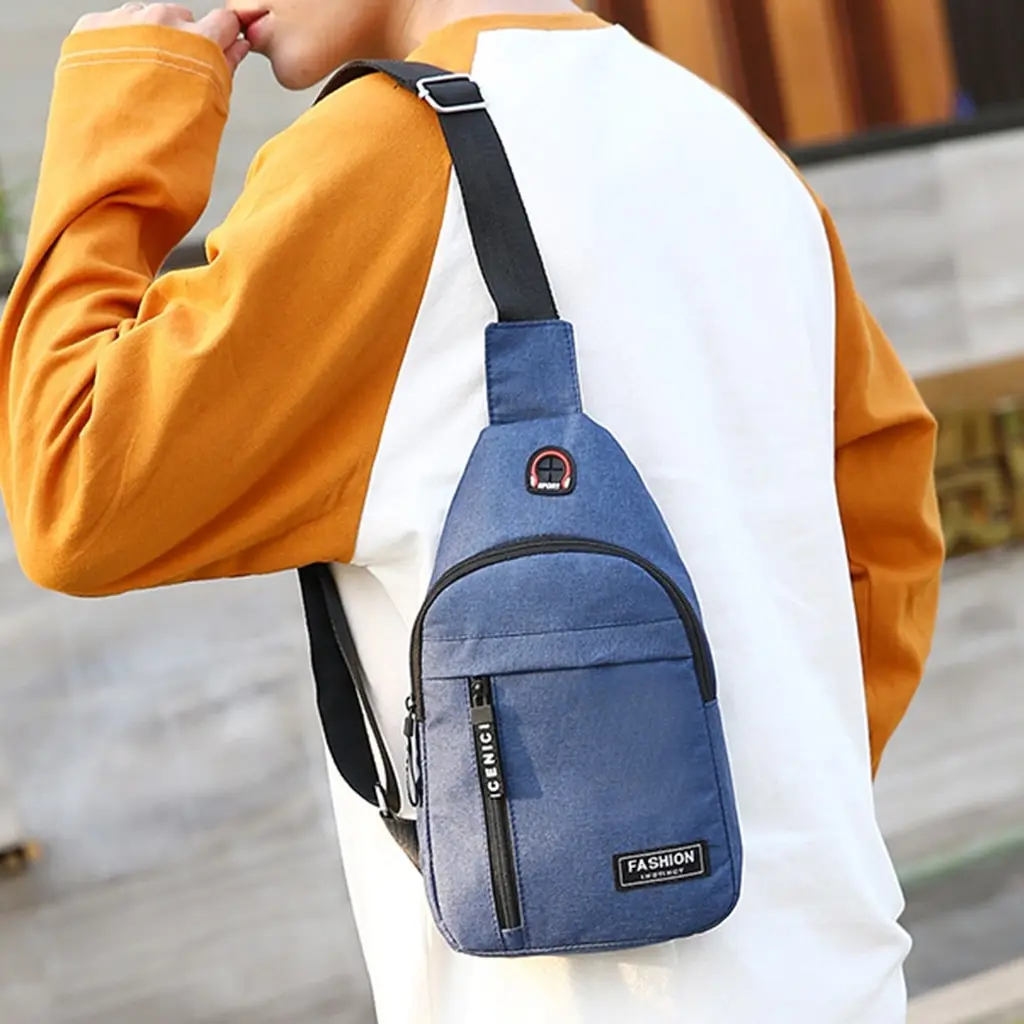 Men Shoulder Bags Nylon Waist Packs Sling Bag Crossbody Outdoor Sport Shoulder Chest Daily Picnic Canvas Messenger Bag Bolsa