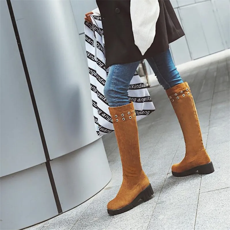 Новая обувь высокого качества с рисунком Bottes Модные женские ботфорты туфли-лодочки на 4 см женские ботинки с круглым носком США 3-11, 12