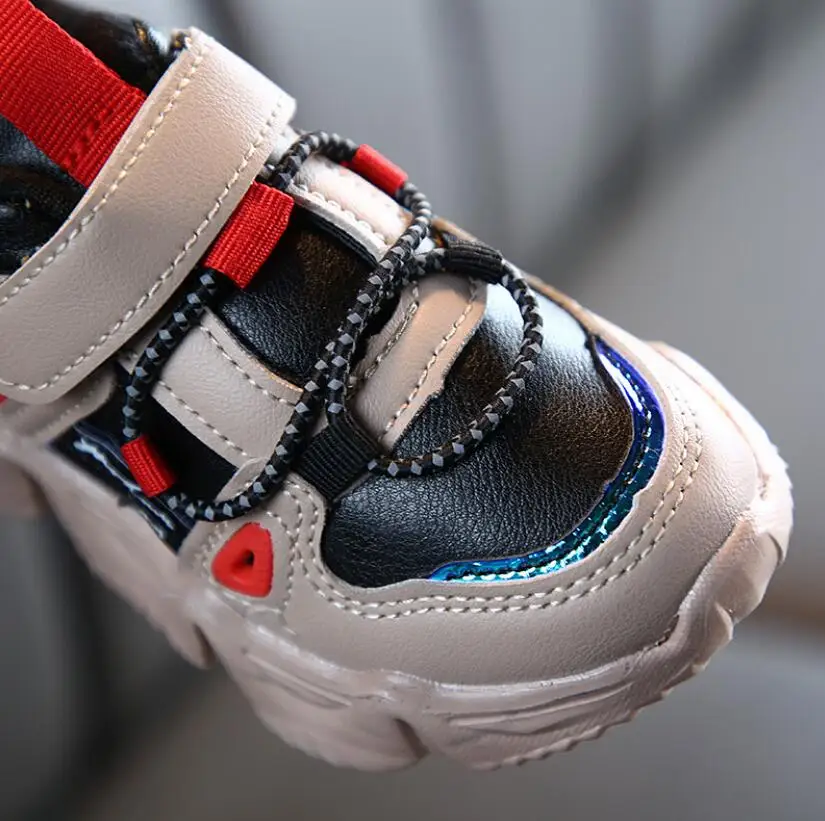 Autumn Winter Kids Original Casual Shoes Leather Children Running Shoes Comfortable Sports Shoes Outdoor Mesh Boys Girl Sneakers
