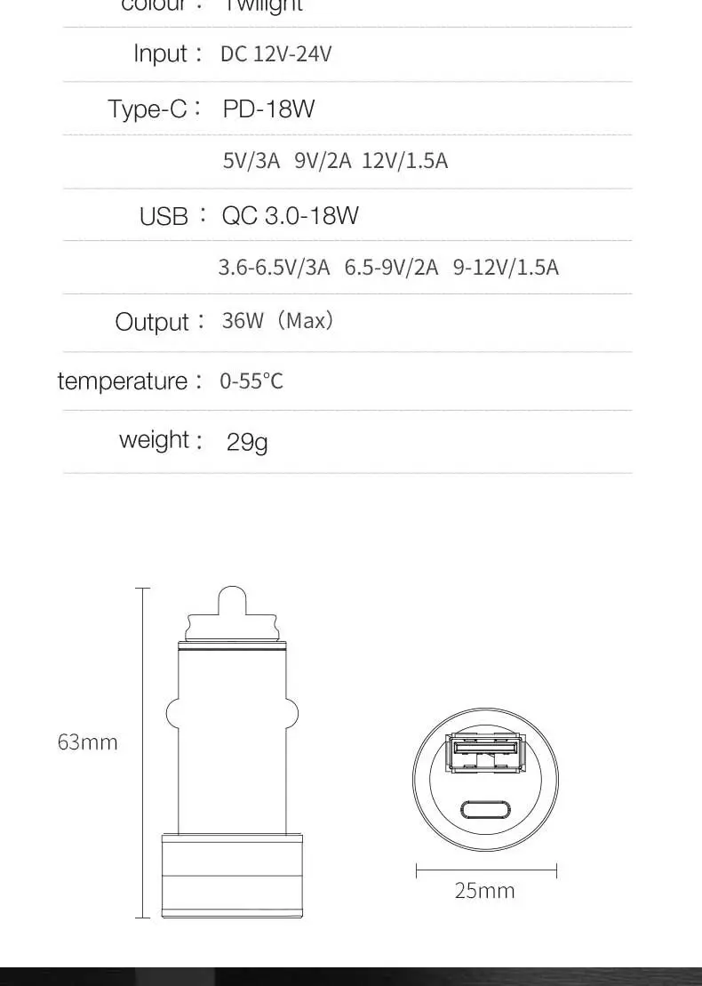Suntaiho Быстрая зарядка 3,0 USB 36 Вт автомобильное зарядное устройство для iPhone 11 Pro 11Pro Max QC3.0 QC type C PD быстрая зарядка автомобильное зарядное устройство для телефона