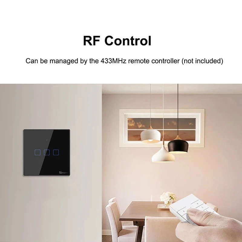 Умный настенный выключатель Sonoff TX T2/T3 ЕС Wi Fi RF 433/ APP/сенсорное управление 1 /2 /3