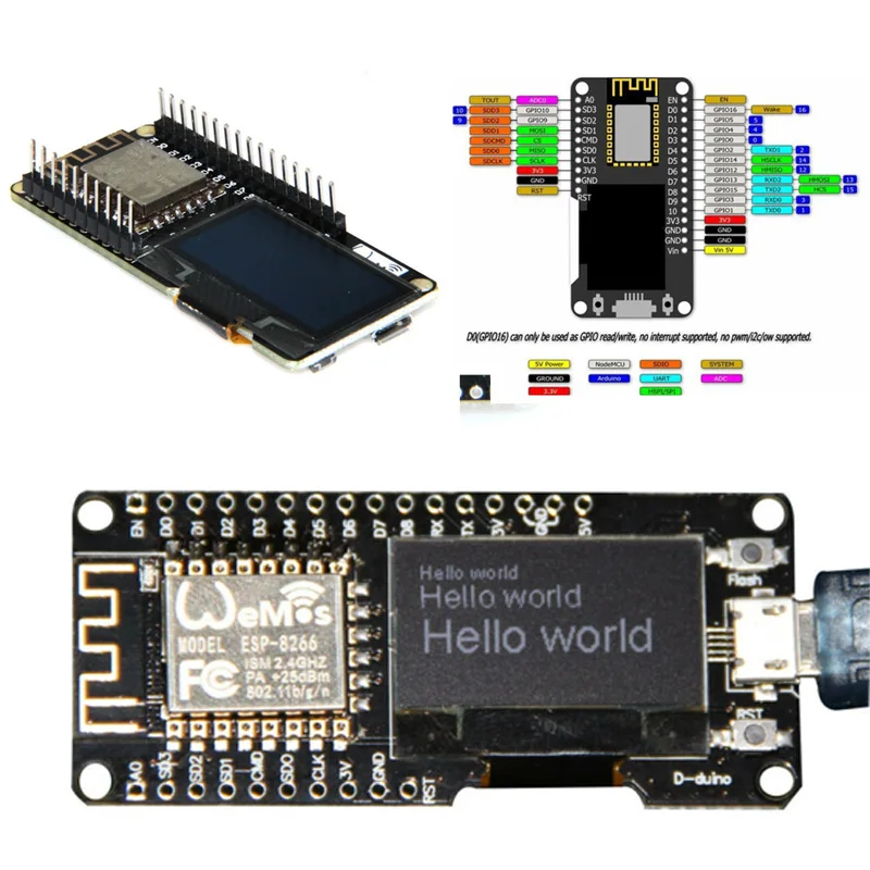 Плата разработки Micro USB NODEMCU Wifi ESP8266 ESP-12F CP2102 oled-дисплей