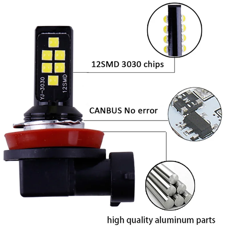 2PCS H8 H11 H1 H3 H7 H9 9005 HB3 9006 HB4 881 880 H27W LED Anti Fog Lamp Car Driving Light Auto Front Foglamps Bulb White Yellow led lights led bulbs led car lights led car headlights