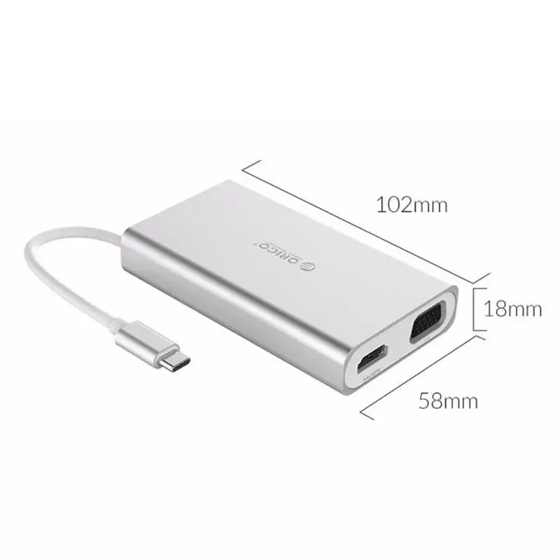 ORICO ADS2-R type-C док-станция Многофункциональный USB-C-HDMI VGA RJ45 концентратор PD зарядное устройство сетевой конвертер для ноутбука телефона ПК