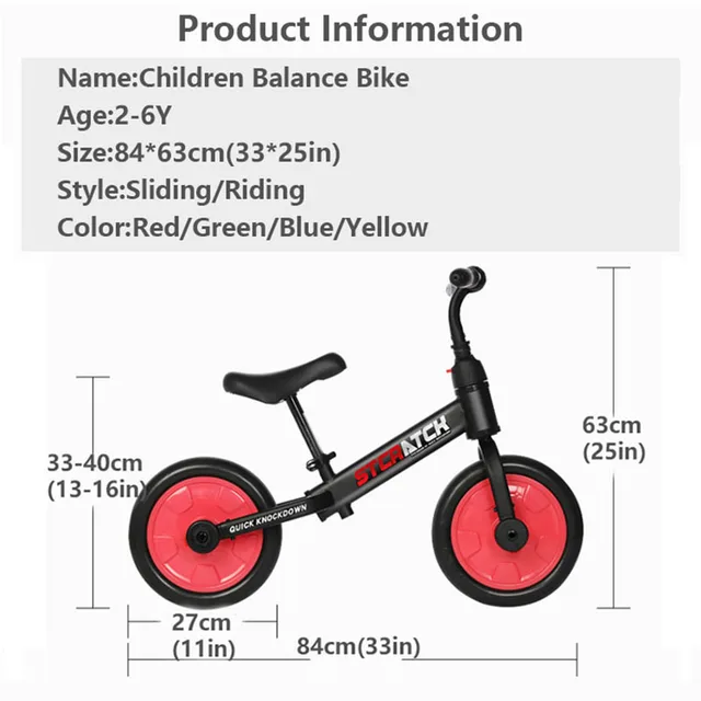 Infant Shining Baby Balance Bike Ride on Toys Walker 2/4 Wheels Bike Adjustment Lightweight Body Suit for 2-6Y Children Gift 5