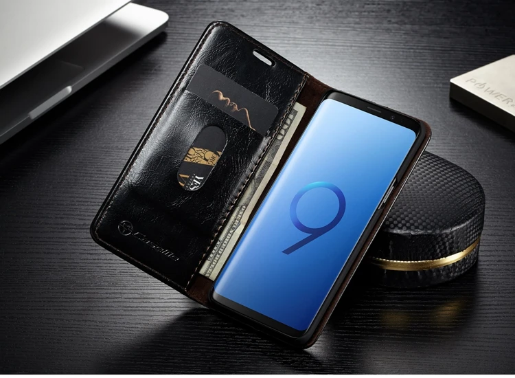 Для samsung Galaxy S9 Plus Чехол-книжка на магните винтажный кожаный чехол samsung S8 S10 S6 S7 edge Plus S4 S5 Чехол-кошелек с отделением для карт