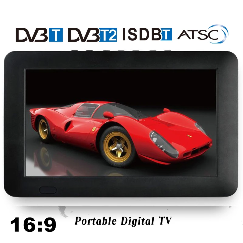 9 Inch Portable TV Digital Support USB TF PVR MP4 Analog Mini Mini Car TV H.265 AC3DVB-T2 ATSC ISDB-T TDT - ANKUX Tech Co., Ltd