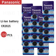 100 шт бренд для PANASONIC cr2025 ECR2025 BR2025 DL2025 KCR2025 LM2025 3v кнопки сотового монета литиевые батареи для часов