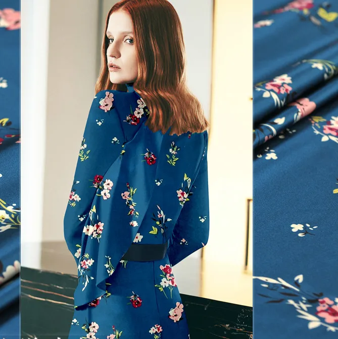 135 см широкая шелковая ткань сатин-стрейч МЕТР 19 мм цифровой струйный Шелковый ткань атласная рубашка платье ткань шелковая ткань