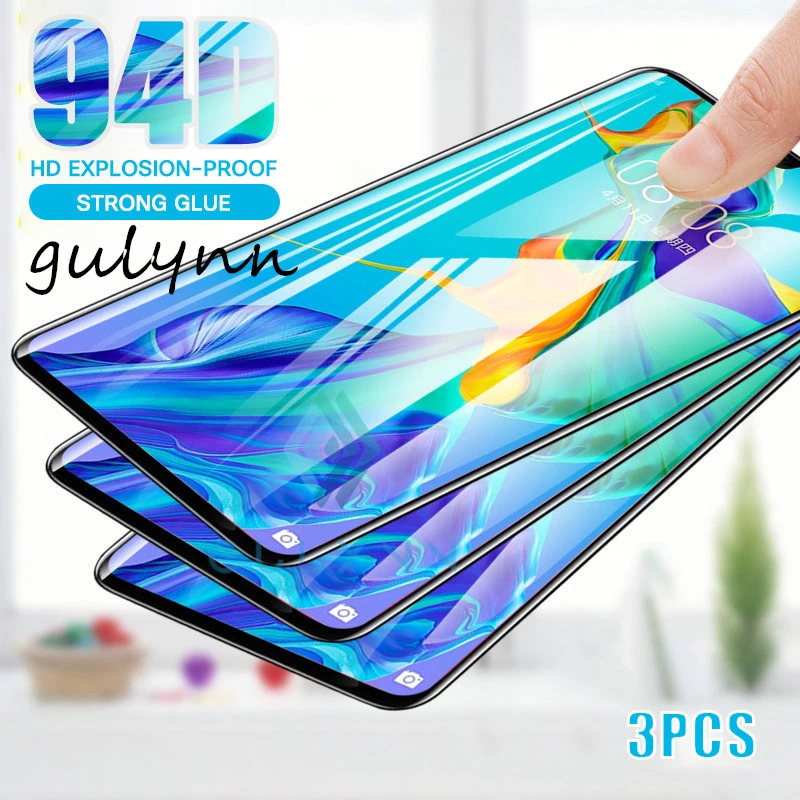 

3Pcs New 94D Protective Glass For Huawei Honor 20 8X 9X 9XPro Lite Screen Protector Glass For P30 P20 Nova 3i 4E 5 5i 5Pro Glass