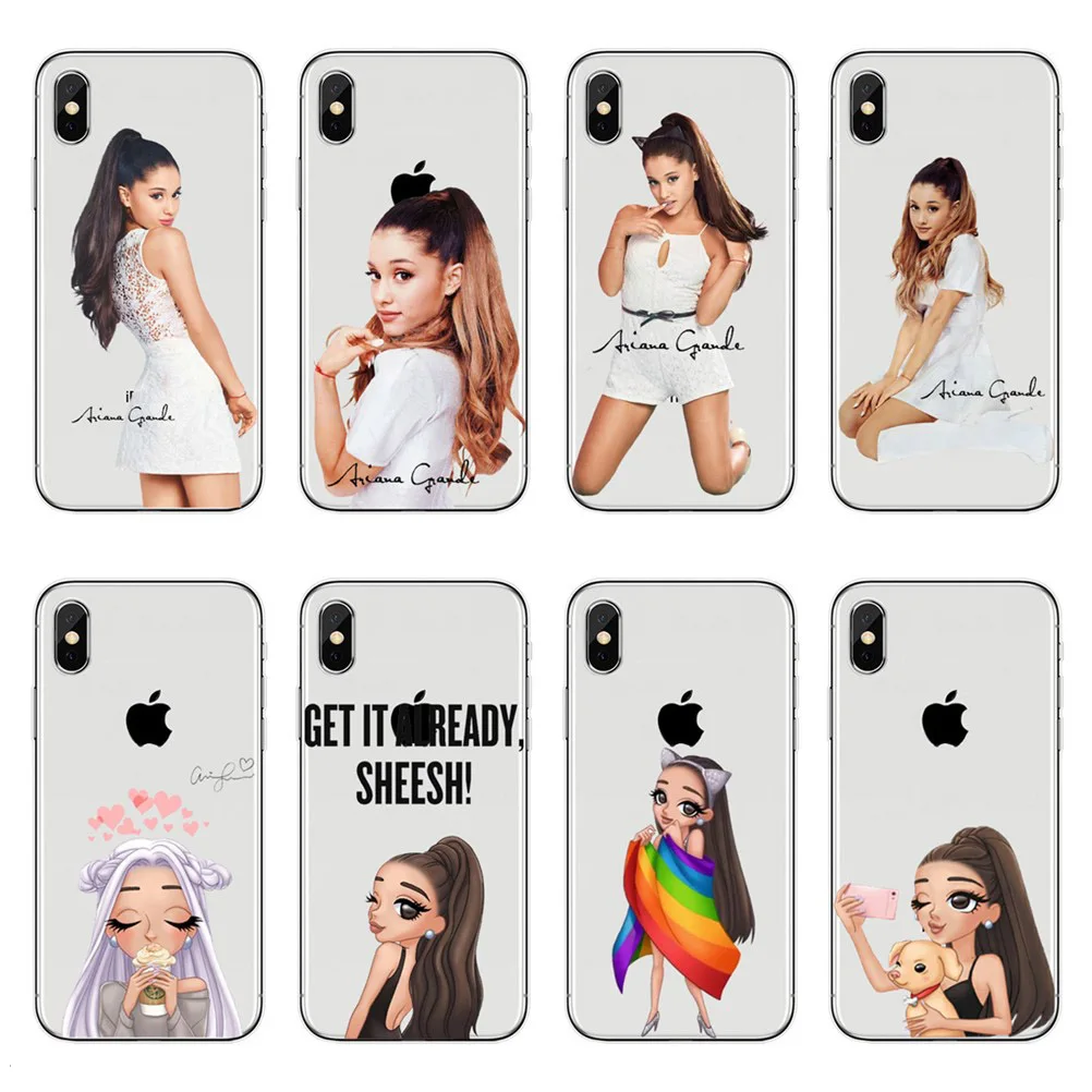 For iPhone XR XS Max Phone Case American sexy singer Ariana Grande soft Silicone Coque Cover 5S SE 6 6S 7 8 Plus X |